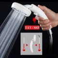 Vòi sen tăng áp xoay 360 độ có nút tắt mở nước thông minh , Vòi hoa sen không dây