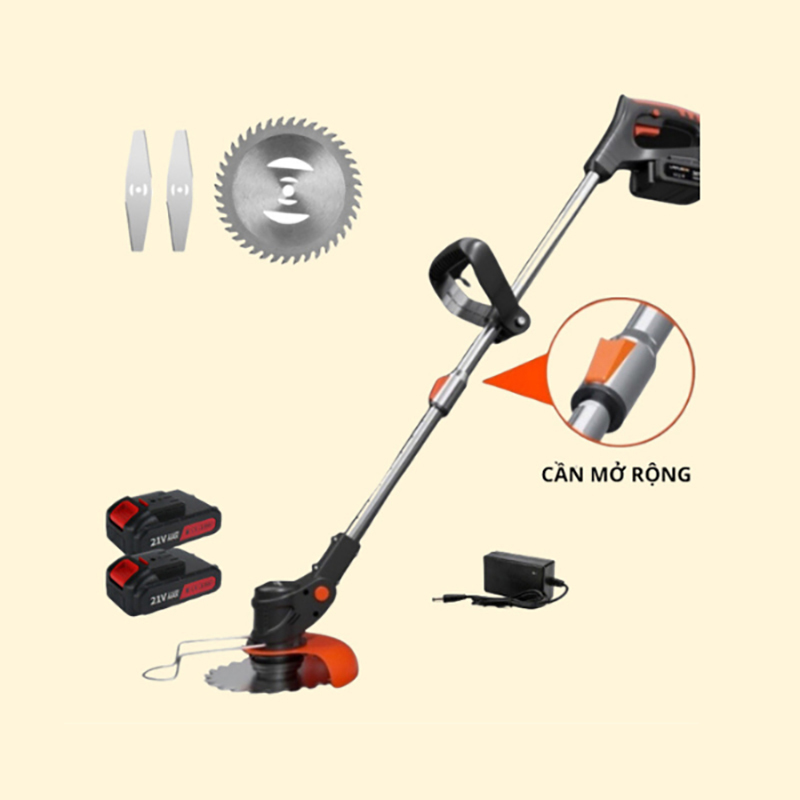Máy cắt cỏ cầm tay 2 pin siêu khủng 1500 mAh tiện lợi