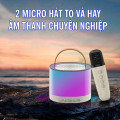 Loa bluetooth mini K52 kèm 2 Mic hát karaoke