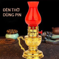 Đèn thờ sử dụng pin trang nghiêm, cổ kính , Loại dùng pin