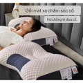 Gối ngủ massage cổ vai gáy dệt kim lõi bông xơ tự nhiên