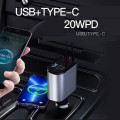 Tẩu sạc ô tô chuyên dụng tích hợp 2 dây sạc, 1 cổng lightning (iphone/IOS) + 1 cổng type C