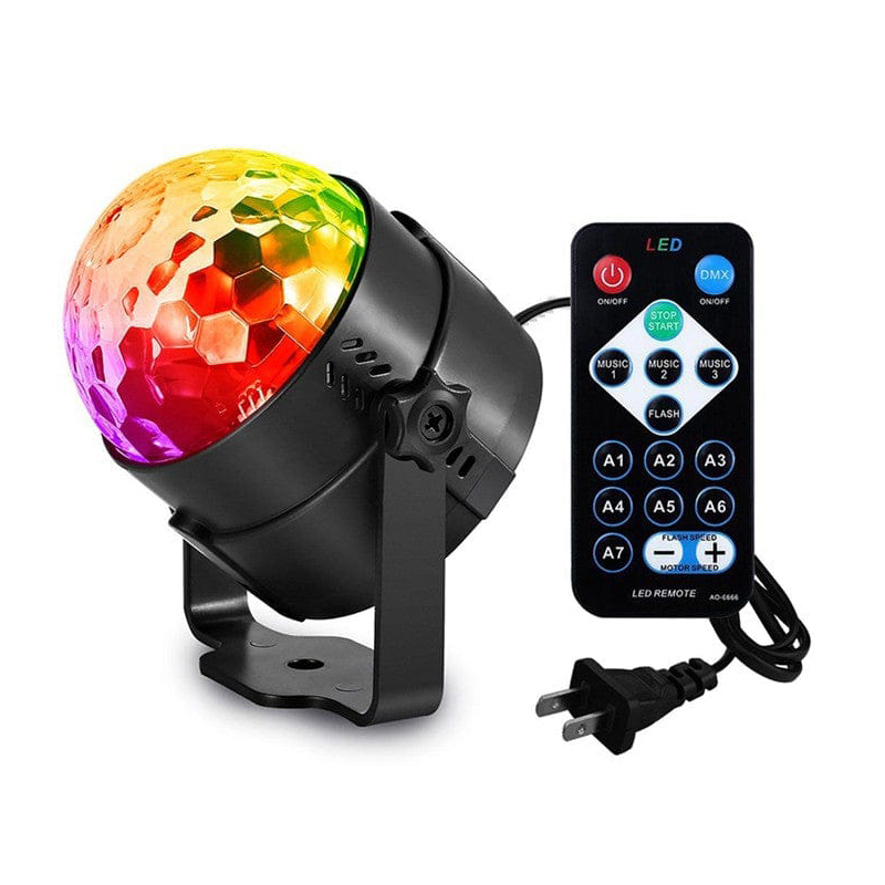 Đèn LED xoay 7 màu chớp nháy theo nhạc có remote điều khiển