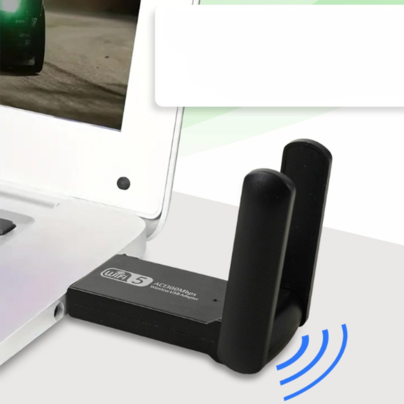 USB thu WiFi 1300Mbps 2 ăng-ten, tăng tốc WiFi 5G cho PC, laptop