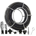 Dụng cụ thông tắc cống lò xo đàn hồi siêu bền, Dây 3m + phụ kiện