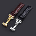 Dây đồng hồ khóa bướm thiết kế sang trọng chống gãy, Size 18 - Màu nâu khóa vàng