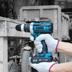 Máy khoan pin mini 3 chức năng 21V kèm hộp phụ kiện 24 chi tiết, Loại 1 pin