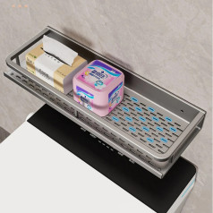 Kệ để đồ nhà tắm, nhà vệ sinh có rãnh thoát nước, chất liệu nhôm không gỉ, Dài 40cm