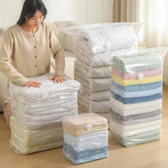 Túi hút chân không quần áo đa năng, bảo quản đồ thông minh, chống ẩm mốc (Tặng bơm tay), Combo 10 túi 40x60	