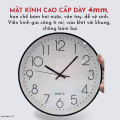 Đồng hồ treo tường kim trôi Quartz cao cấp 30cm, Màu trắng