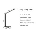 Đèn học để bàn chống cận tích điện điều khiển bằng cảm ứng với 3 mức sáng và 5 màu, Màu trắng - Bản tiêu chuẩn cắm điện
