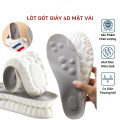 Set 2 đế lót giày thể thao 4D siêu mềm thoáng khí massage bàn chân, Mặt xám - Đệm trắng - Size 41/42