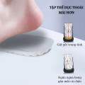 Set 2 đế lót giày thể thao 4D siêu mềm thoáng khí massage bàn chân, Mặt xám - Đệm trắng - Size 41/42