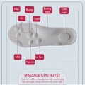 Set 2 đế lót giày thể thao 4D siêu mềm thoáng khí massage bàn chân, Mặt xám - Đệm trắng - Size 41/42