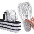 Set 2 đế lót giày thể thao 4D siêu mềm thoáng khí massage bàn chân, Mặt xám - Đệm trắng - Size 41/42