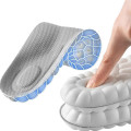 Set 2 đế lót giày thể thao 4D siêu mềm thoáng khí massage bàn chân, Mặt xám - Đệm trắng - Size 41/42