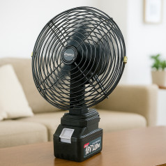 Quạt tích điện Makita dùng liên tục 8 tiếng, 2 cấp gió siêu mát, QUẠT + 1 PIN + 1 SẠC