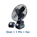 Quạt tích điện Makita dùng liên tục 8 tiếng, 2 cấp gió siêu mát, QUẠT + 1 PIN + 1 SẠC