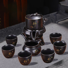 Bộ ấm chén pha trà cối xay gốm tinh tế cao cấp