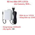 Bộ lưu điện dự phòng wifi camera dung lượng lớn 12v, 12v1.5A 3m 3600ma