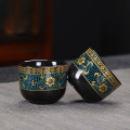 Bộ ấm chén pha trà cối xay gốm tinh tế cao cấp, Chữ Hán