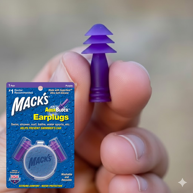 Nút bịt tai đi bơi Macks Aqua Block dành cho nam và nữ