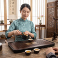 Khay đựng ấm chén bằng tre cao cấp thiết kế thanh lịch cho phòng trà