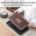 Khay đựng ấm chén bằng tre cao cấp thiết kế thanh lịch cho phòng trà