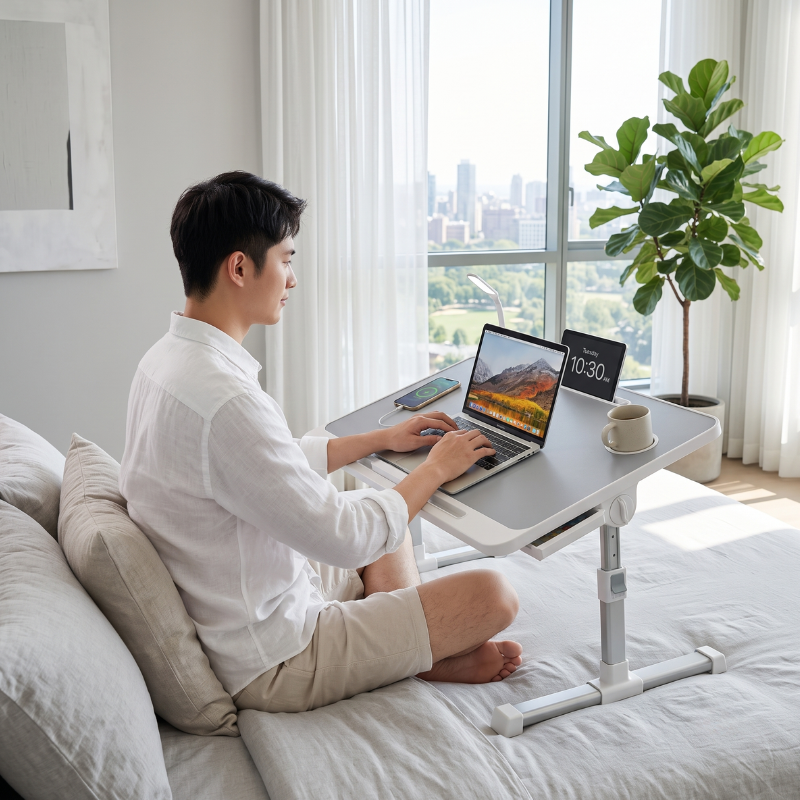 Bàn laptop thông minh tích hợp usb học tập và làm việc tại giường