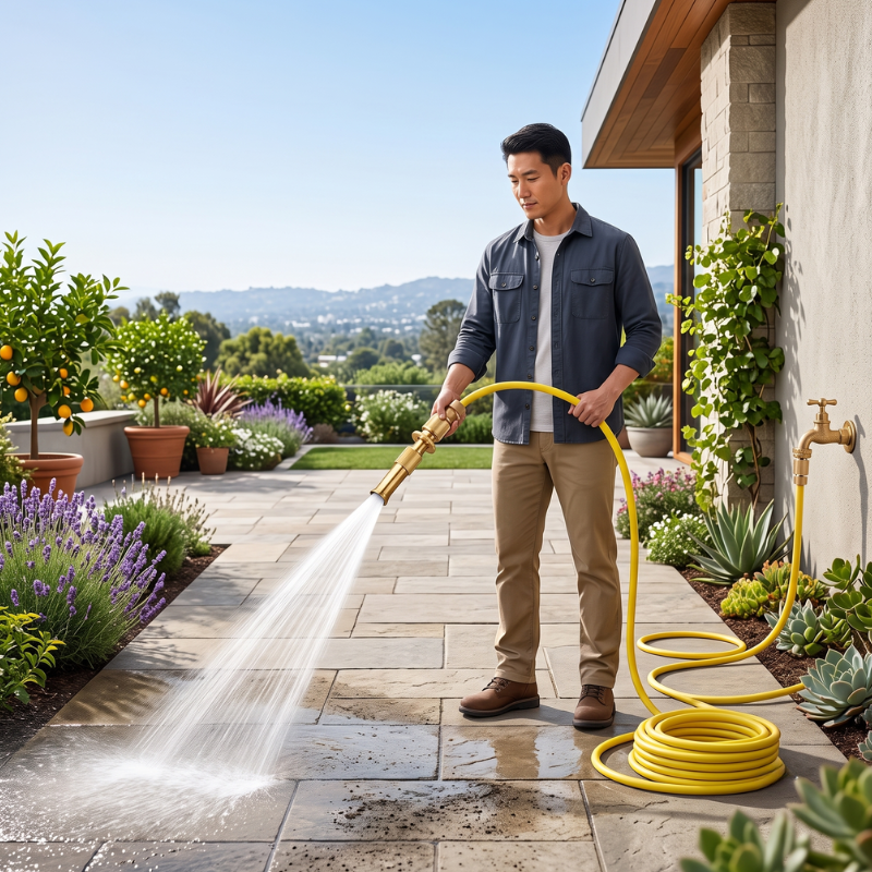 Set vòi xịt nước áp lực cao dây 15m đa chế độ tưới cây rửa xe