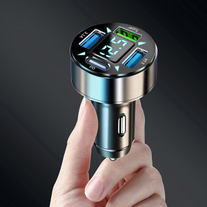 Tẩu sạc thông minh 66W cho ô tô 4 cổng USB và type-c