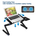 Giá đỡ laptop gấp gọn tích hợp 2 quạt tản nhiệt và bàn kê chuột