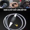Dụng cụ bơm hút xăng dầu chất lỏng bóp tay có nút dừng tiện dụng