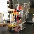 Hộp đựng mỹ phẩm để bàn nhiều ngăn trong suốt có nắp chống bụi