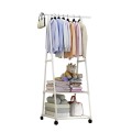 Kệ treo quần áo chữ A có bánh xe đẩy tiện lợi, Màu trắng