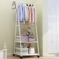 Kệ treo quần áo chữ A có bánh xe đẩy tiện lợi, Màu trắng