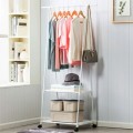 Kệ treo quần áo chữ A có bánh xe đẩy tiện lợi, Màu trắng