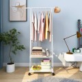 Kệ treo quần áo chữ A có bánh xe đẩy tiện lợi, Màu trắng