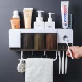 Kệ để đồ nhà tắm kết hợp bộ nhả kem đánh răng 3 cốc