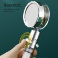 Vòi sen tăng áp cánh quạt xoay 360 độ có nút nhấn dừng tiện lợi, Vòi hoa sen không dây