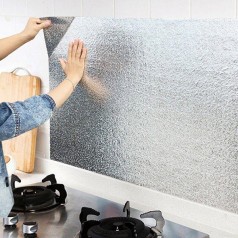 Giấy dán tường nhà bếp tráng nhôm cách nhiệt chống thấm cao cấp