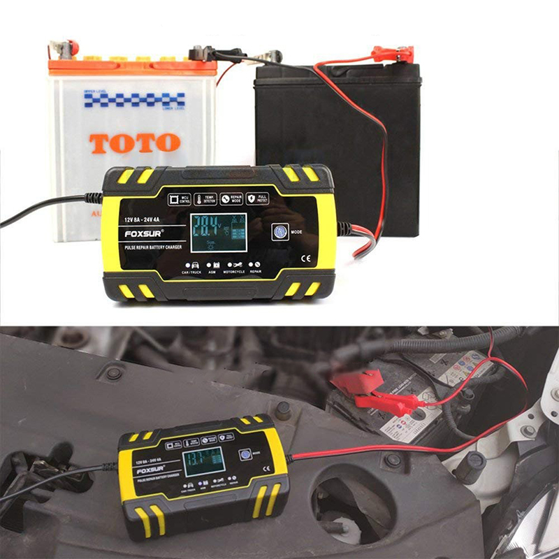 Bộ sạc ắc quy thông minh FOXSUR 12V 24V ngắt tự động