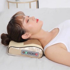 Gối massage cổ vai gáy hồng ngoại 16 bi cao cấp 