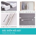 Thanh treo rèm cửa, quần áo đa năng không cần khoan tường, Thanh 70-120cm	