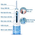 Máy tăm nước cầm tay cao cấp HF-9P kèm 5 đầu tăm vệ sinh răng miệng