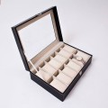 Hộp da đựng đồng hồ 12 chiếc nắp kính cao cấp