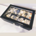 Hộp da đựng đồng hồ 12 chiếc nắp kính cao cấp