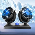 Quạt đôi xoay 360 độ dùng trên ô tô, xe hơi tiện dụng, Loại 12V cắm tẩu