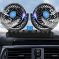 Quạt đôi xoay 360 độ dùng trên ô tô, xe hơi tiện dụng, Loại 12V cắm tẩu