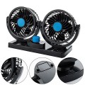 Quạt đôi xoay 360 độ dùng trên ô tô, xe hơi tiện dụng, Loại 12V cắm tẩu